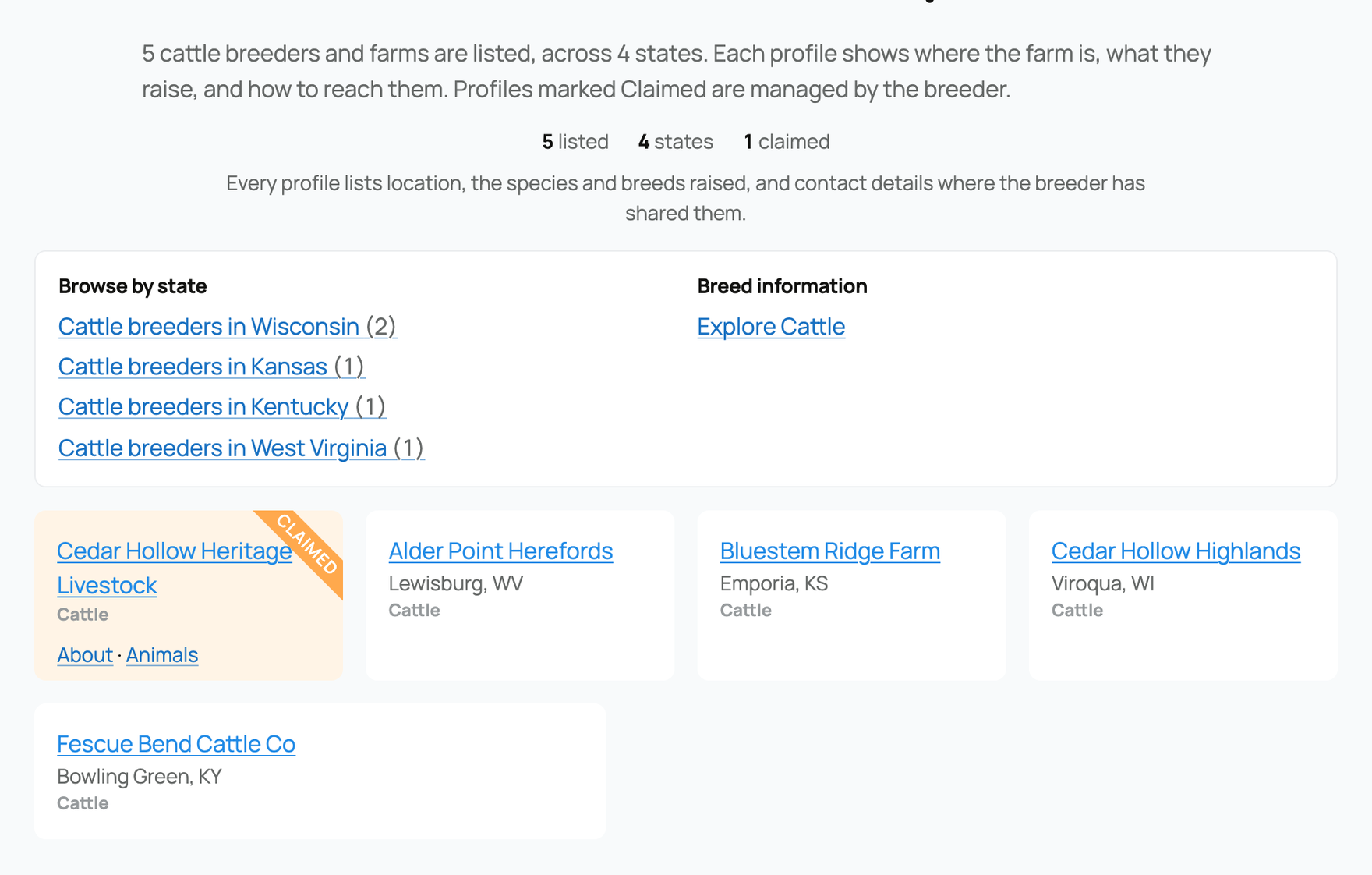 The Creatures breeder directory