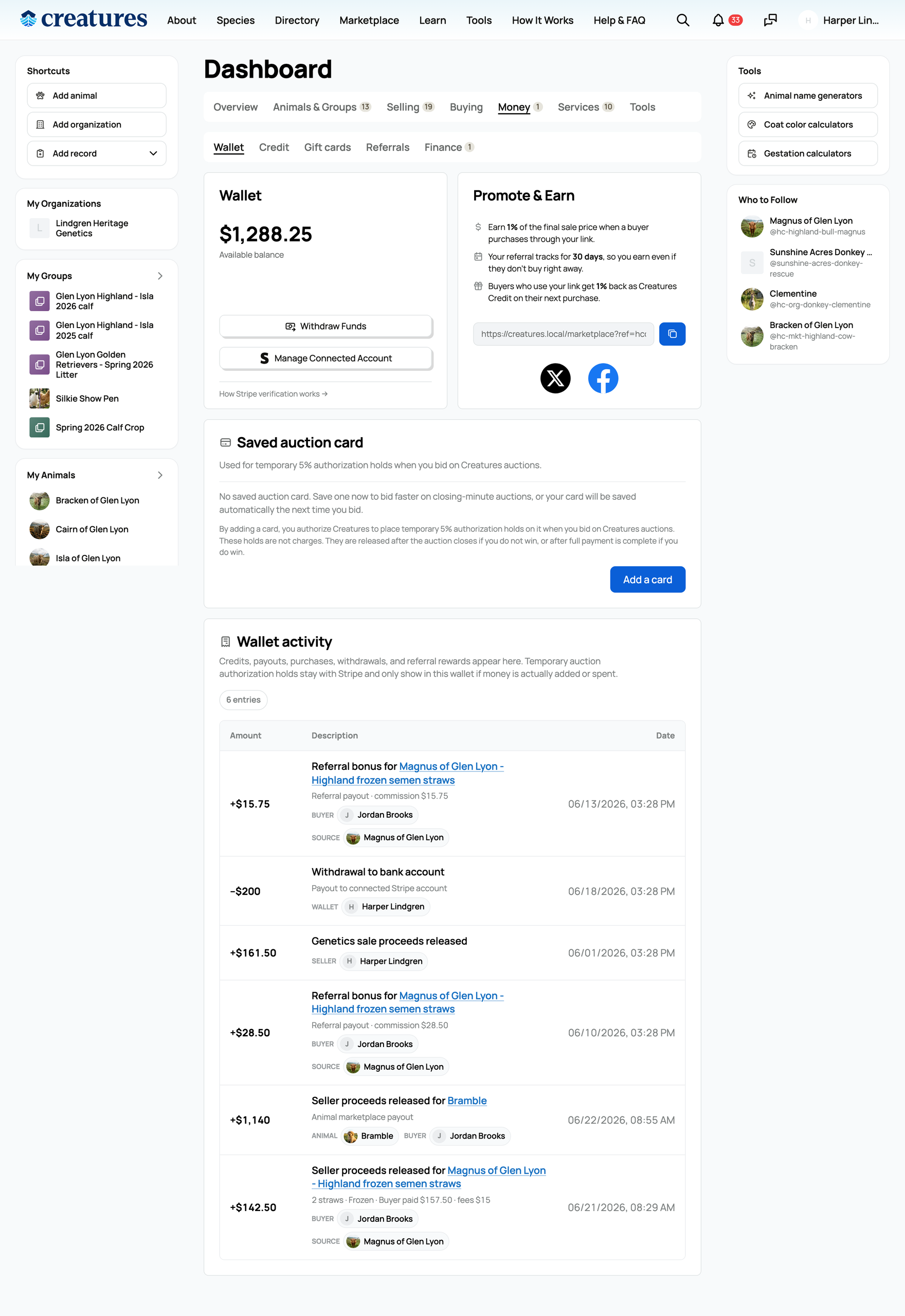 Your wallet activity ledger