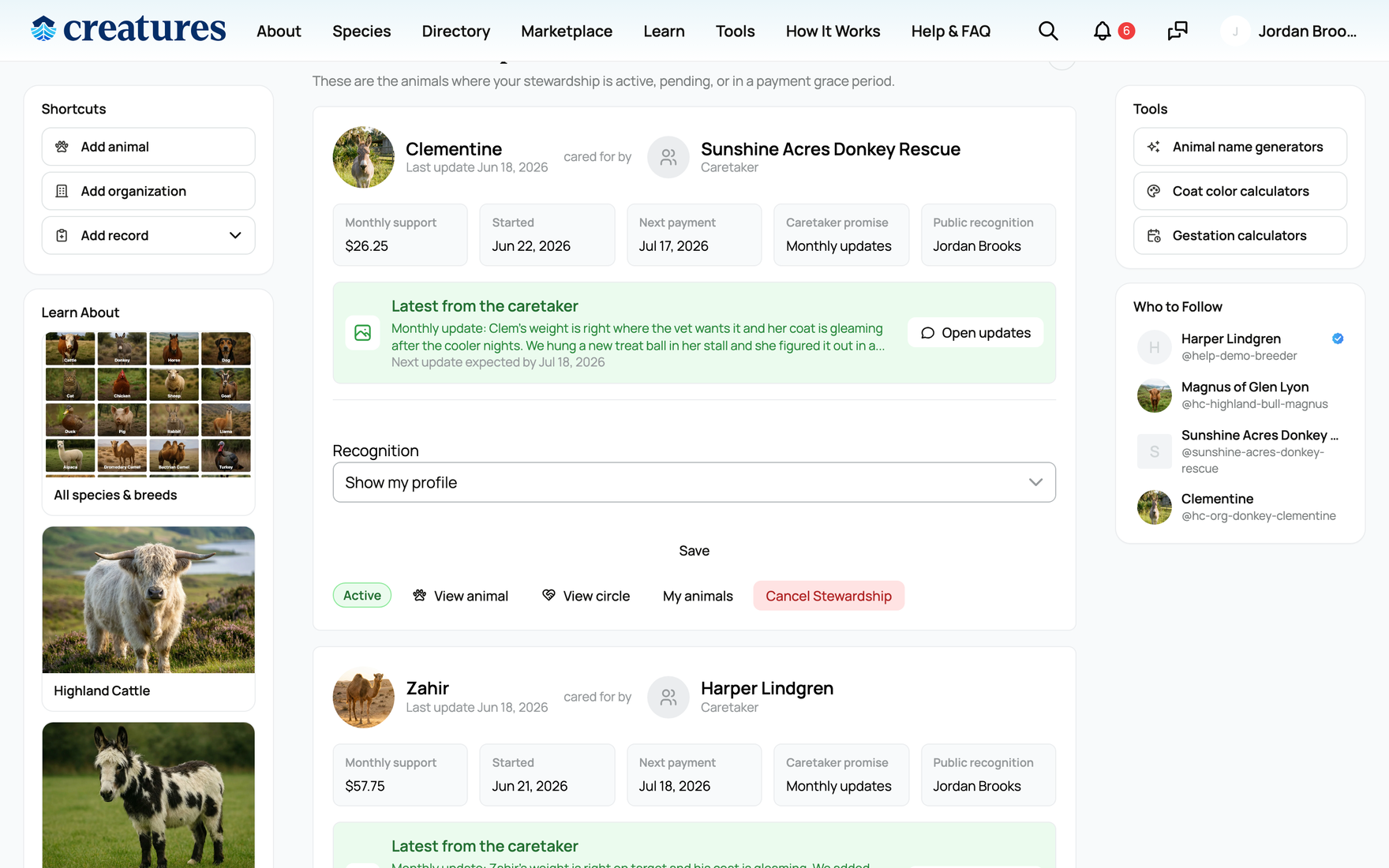 The steward dashboard