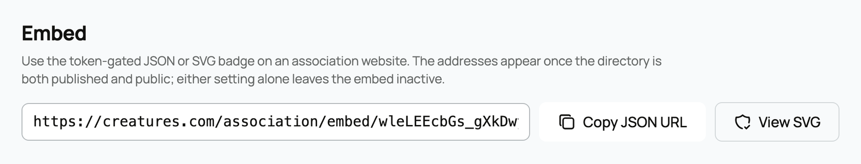 The Association Hub embed box