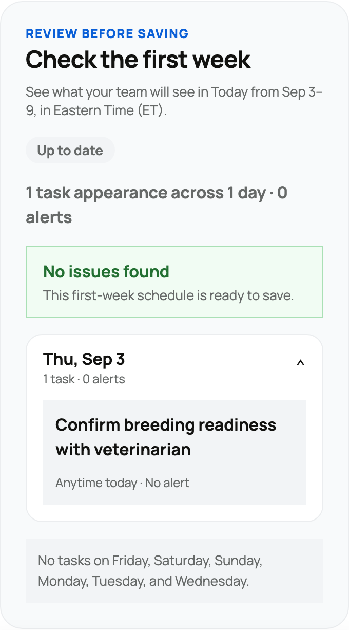 Preview the first seven days