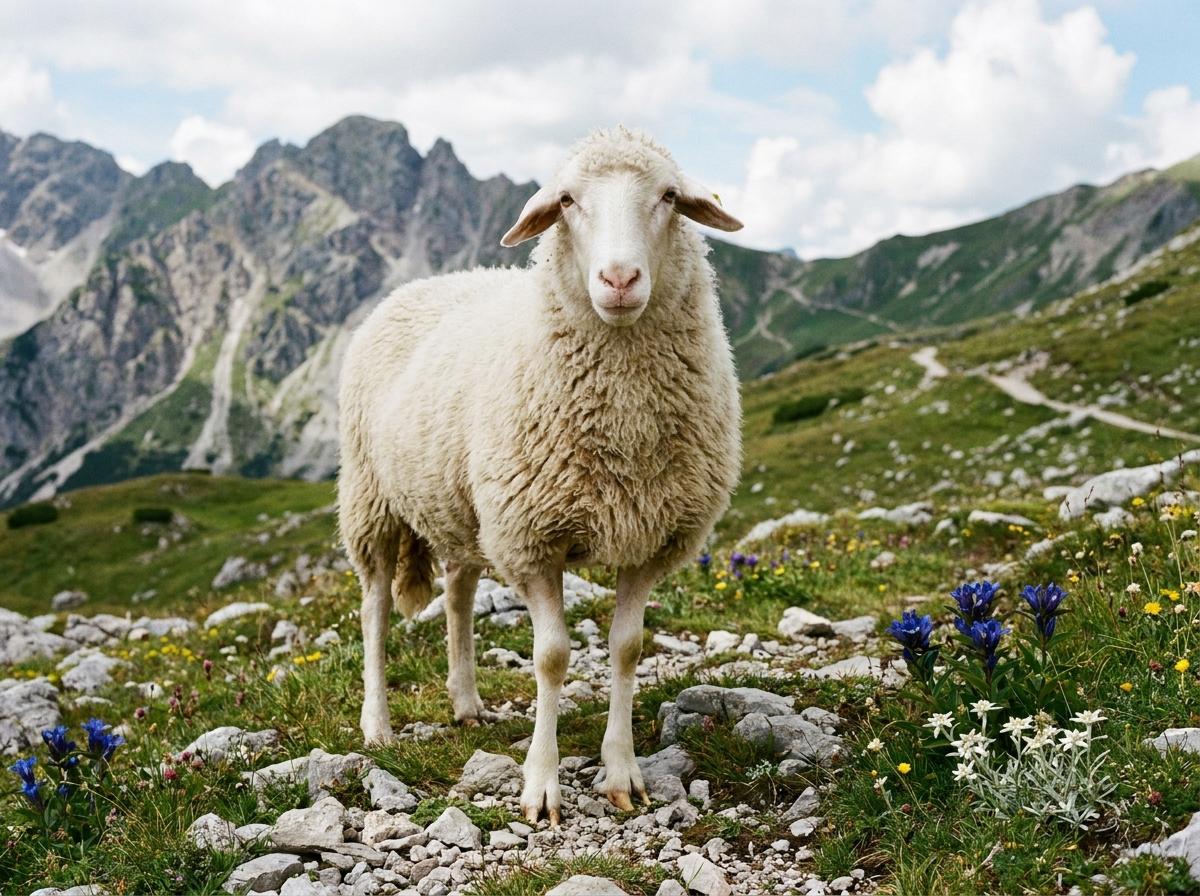 Weißes Bergschaf
