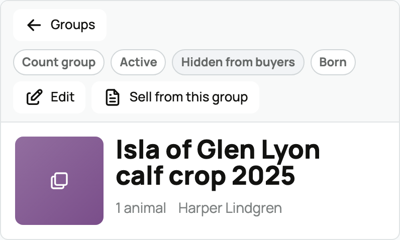 Born offspring group with its current count