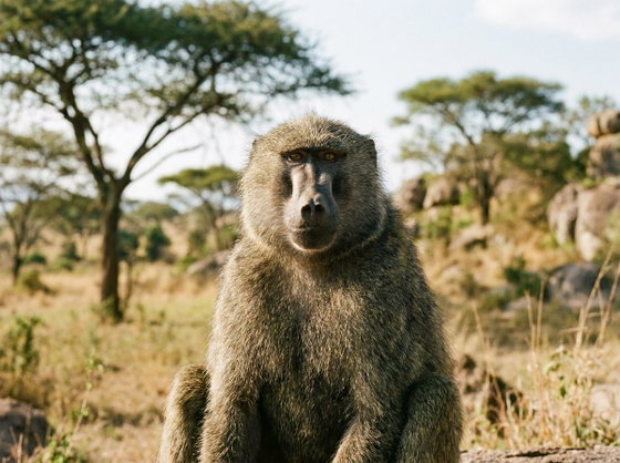 olive baboon