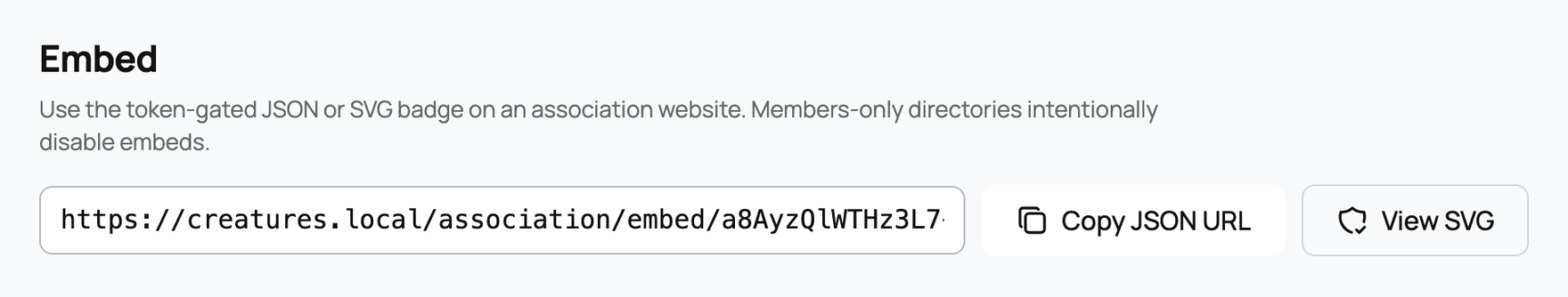 The Association Hub embed box
