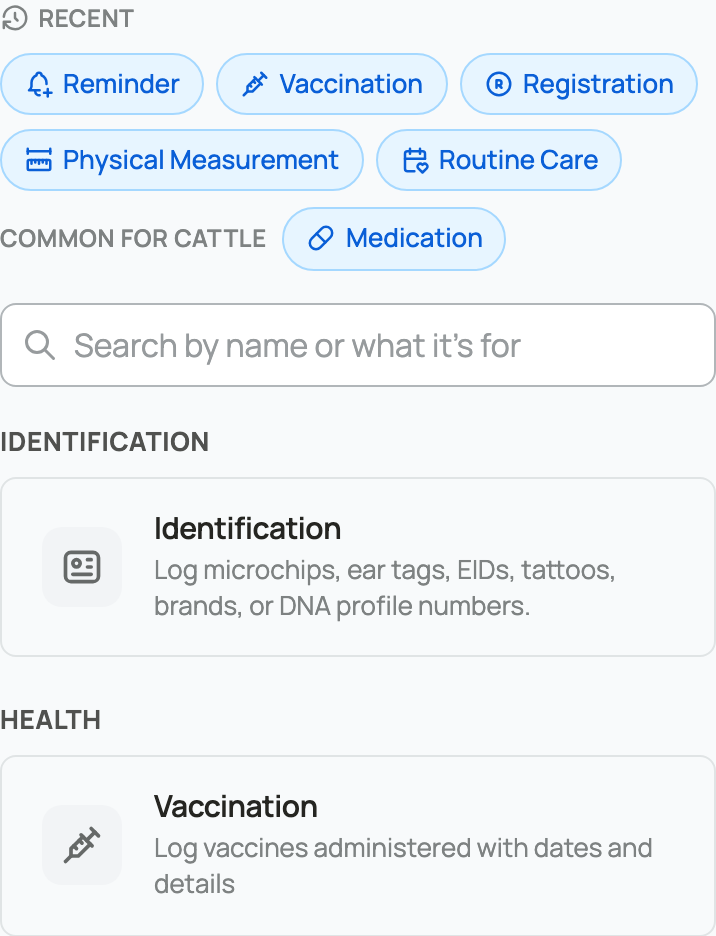The searchable record type picker